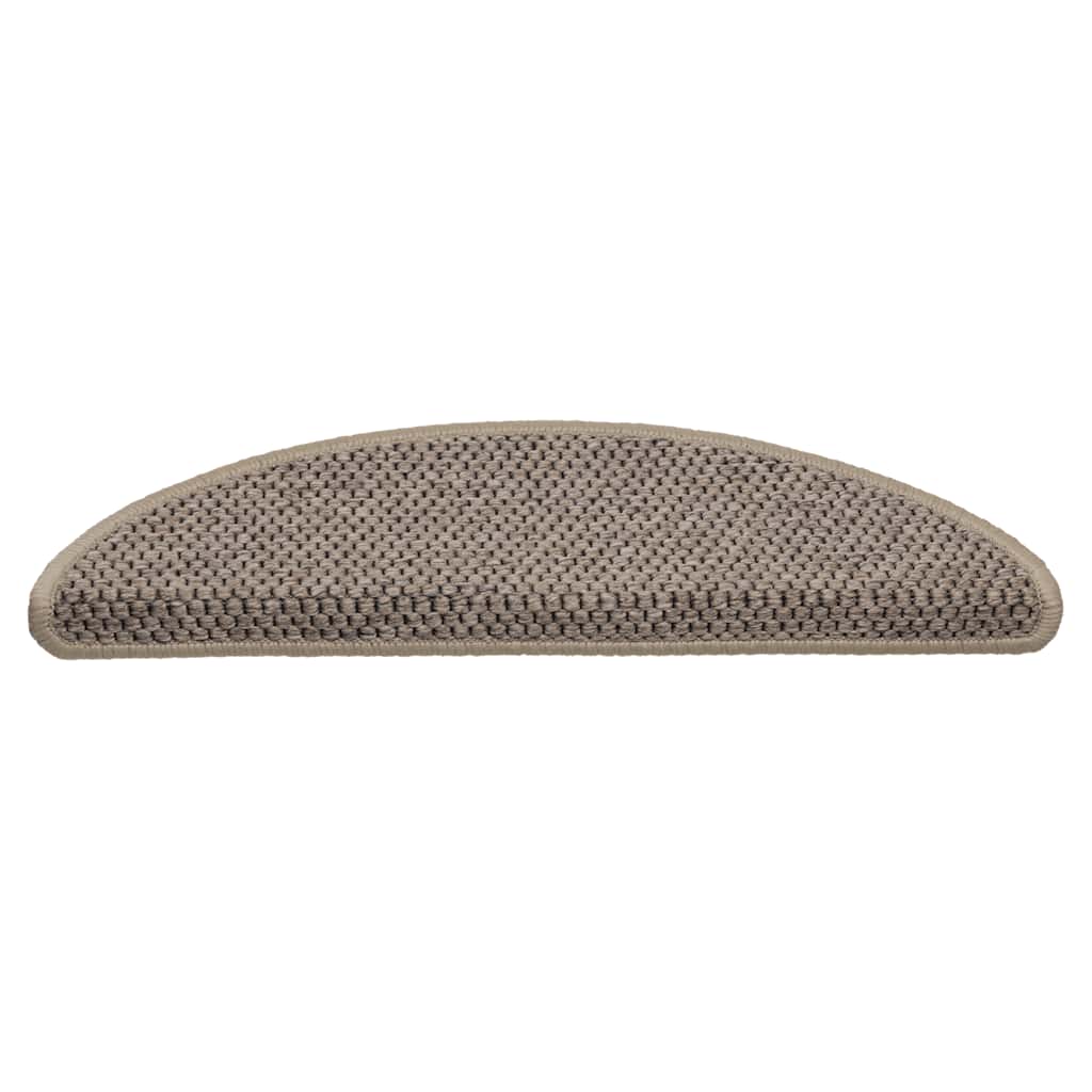 selvklæbende trappemåtter 15 stk. 56x17x3 cm sisal-look beige