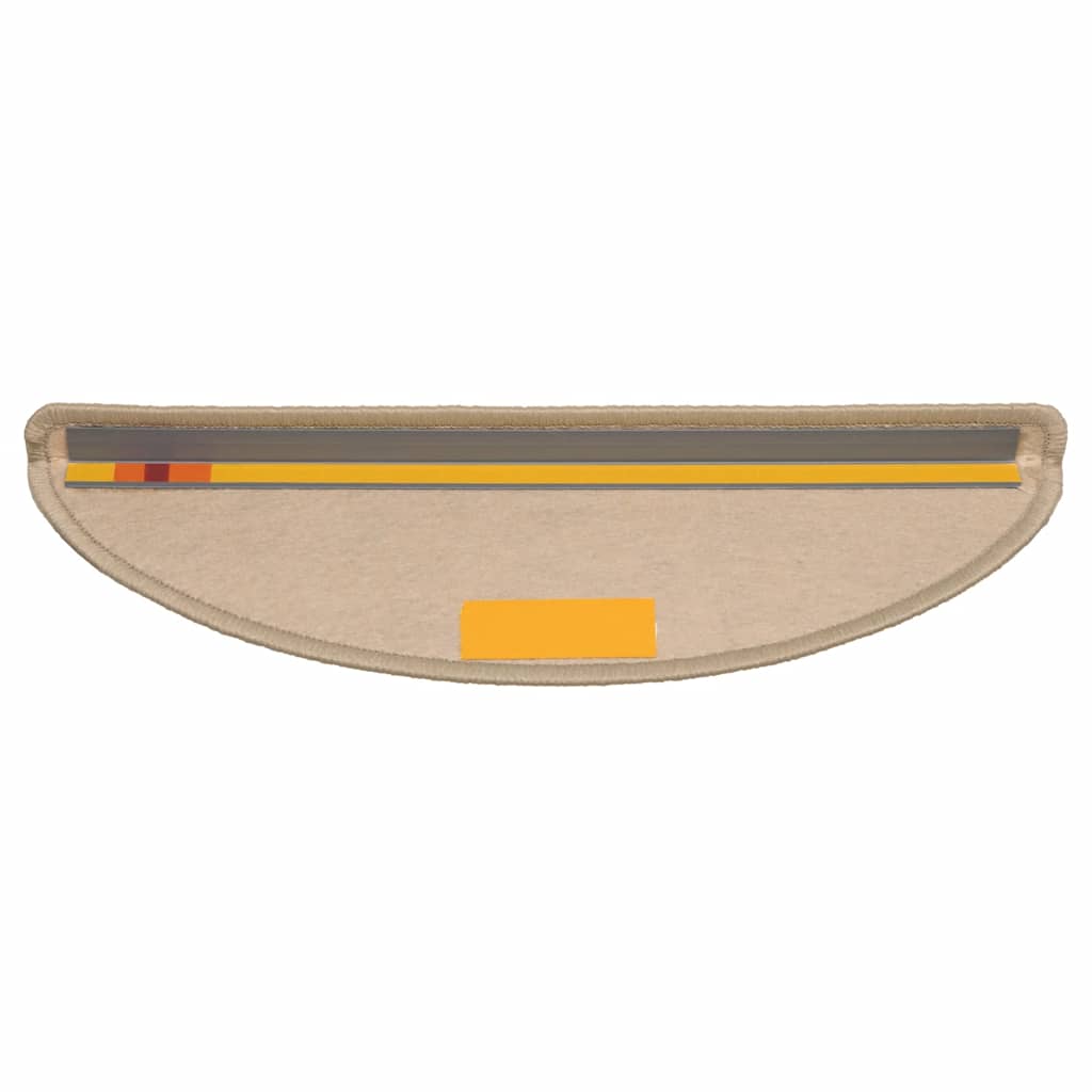 selvklæbende trappemåtter 15 stk. 56x17x3 cm sisal-look beige