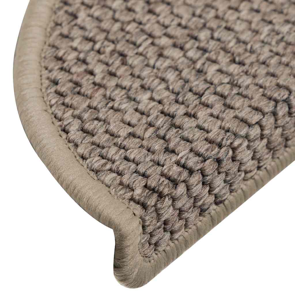 selvklæbende trappemåtter 15 stk. 56x17x3 cm sisal-look beige