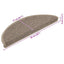 selvklæbende trappemåtter 15 stk. 56x17x3 cm sisal-look beige