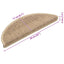 selvklæbende trappemåtter 15stk. 56x17x3cm sisal-look sandfarve
