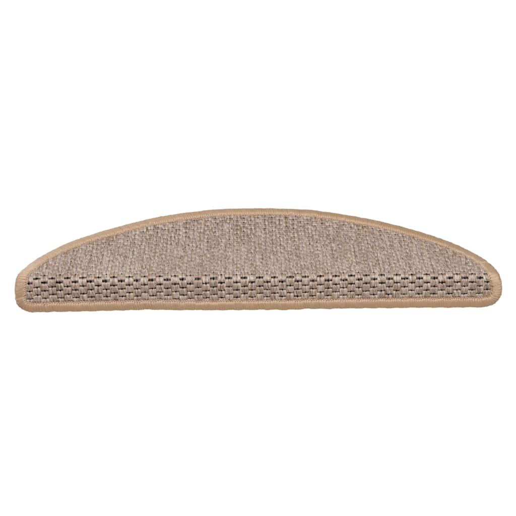 selvklæbende trappemåtter 15stk. 56x17x3cm sisal-look lys beige