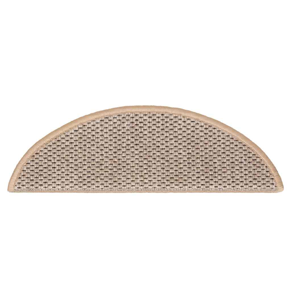 selvklæbende trappemåtter 15stk. 56x17x3cm sisal-look lys beige