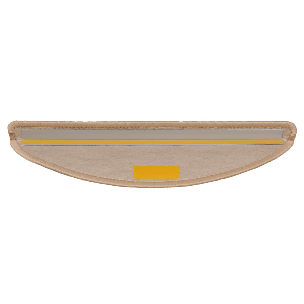 selvklæbende trappemåtter 15stk. 56x17x3cm sisal-look lys beige
