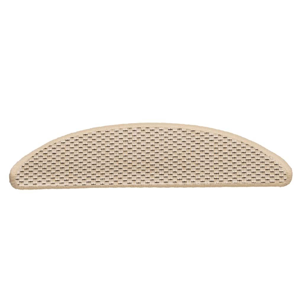 selvklæbende trappemåtter 15 stk. 56x17x3 cm sisal-look creme