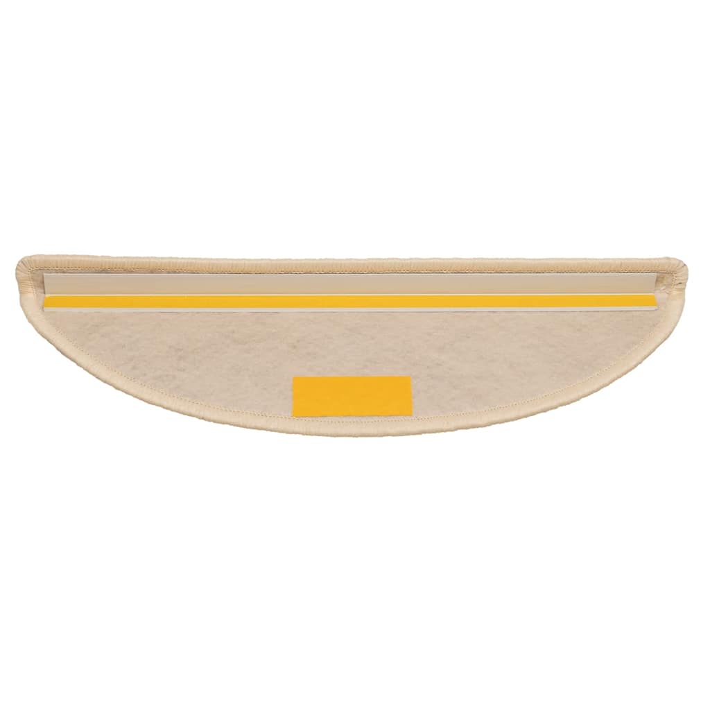 selvklæbende trappemåtter 15 stk. 56x17x3 cm sisal-look creme