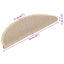 selvklæbende trappemåtter 15 stk. 56x17x3 cm sisal-look creme