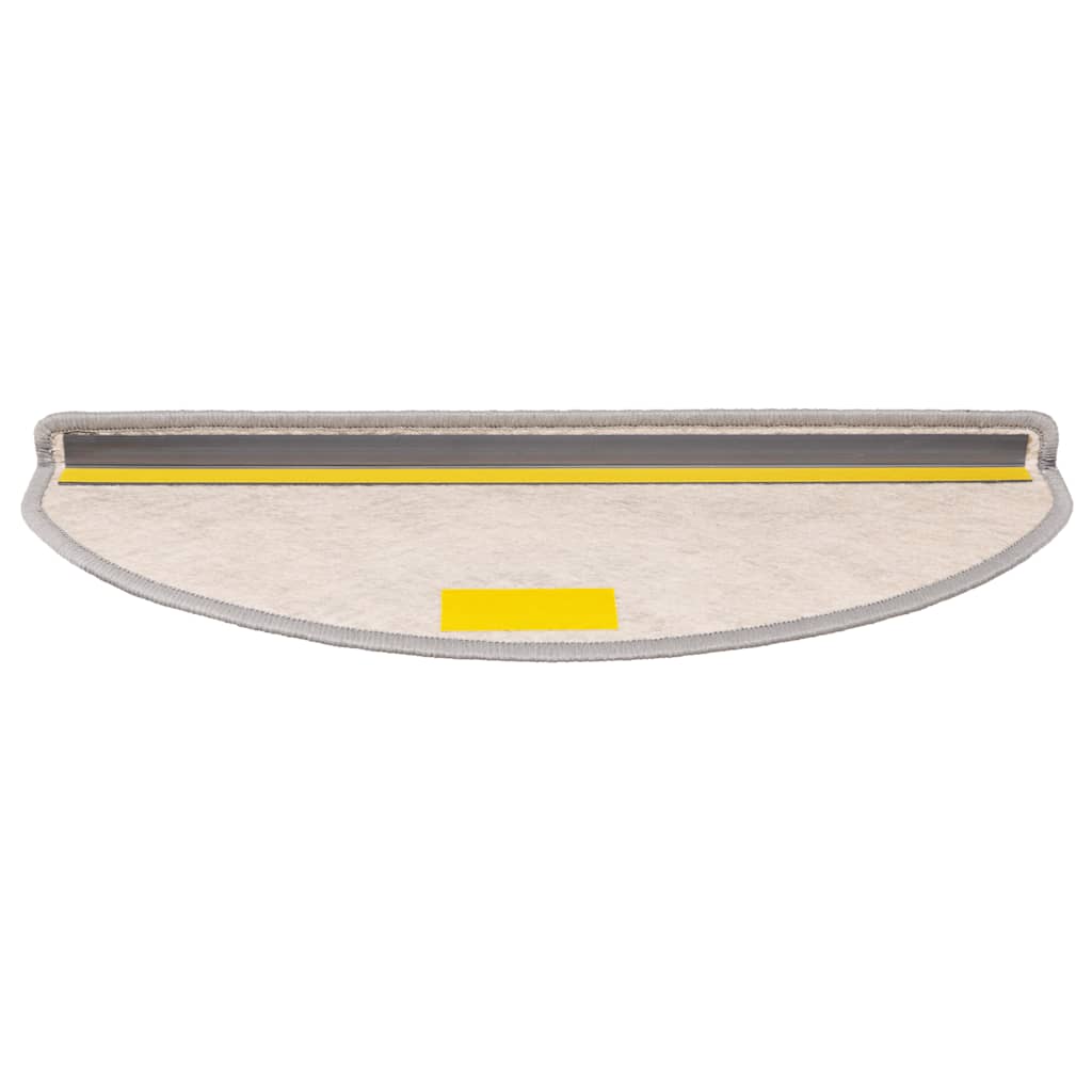 selvklæbende trappemåtter 15 stk. 65x21x4 cm sisal-look platina