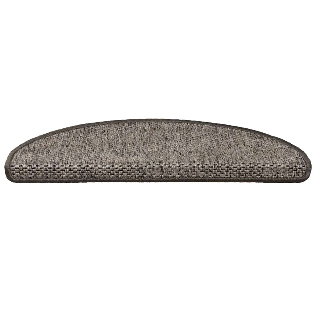 selvklæbende trappemåtter 15 stk. 65x21x4 cm sisal grå-beige