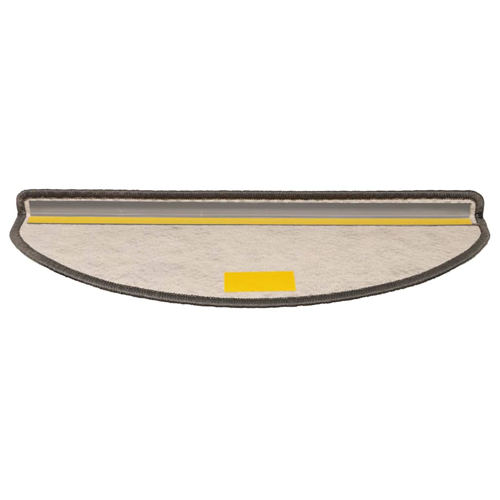 selvklæbende trappemåtter 15 stk. 65x21x4 cm sisal grå-beige