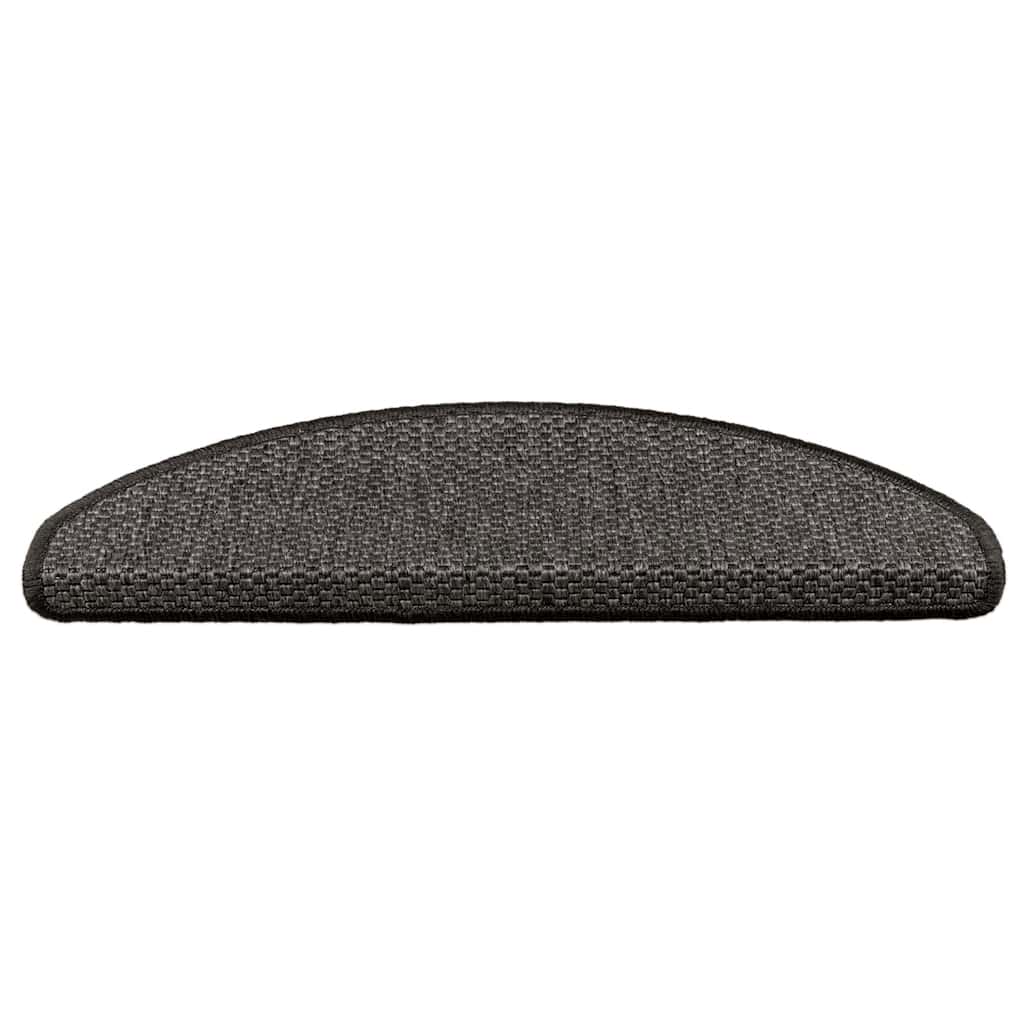 selvklæbende trappemåtter 15 stk. 65x21x4cm sisal-look antracit