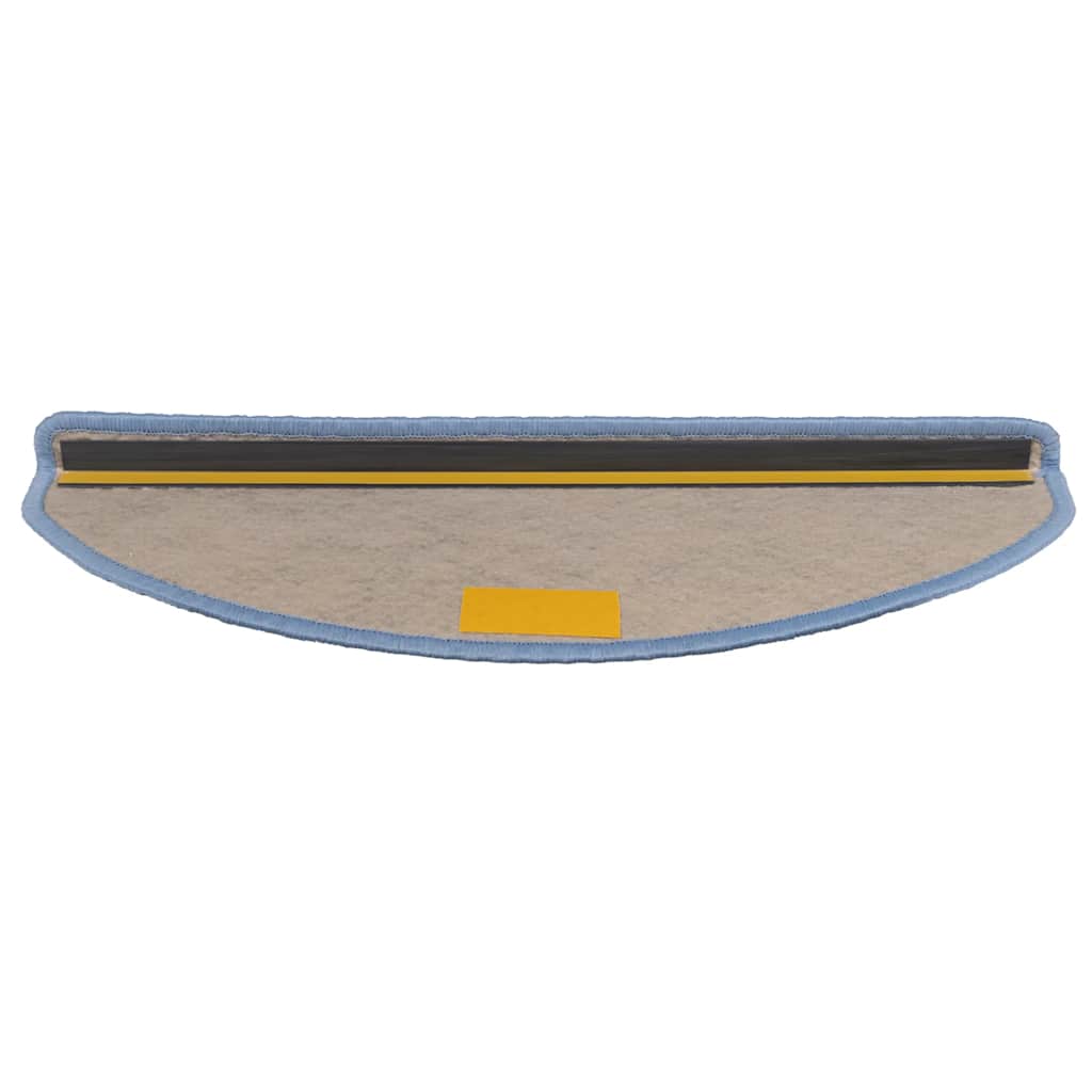 selvklæbende trappemåtter 15 stk. 65x21x4 cm sisal-look blå