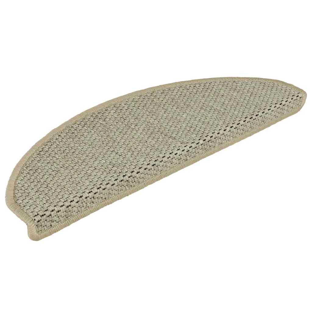 selvklæbende trappemåtte 15 stk. 65x21x4 cm sisal-look lysegrøn
