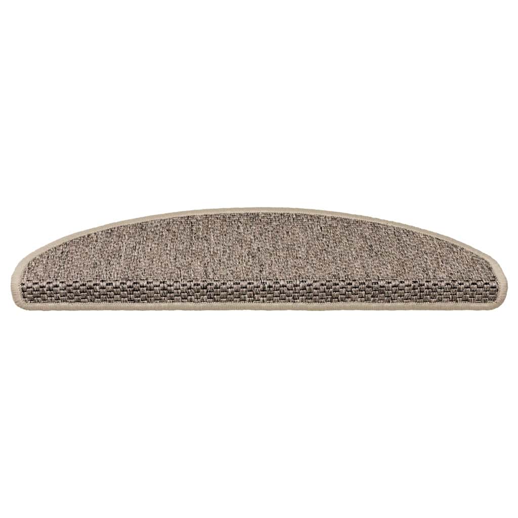 selvklæbende trappemåtter 15 stk. 65x21x4 cm sisal-look beige