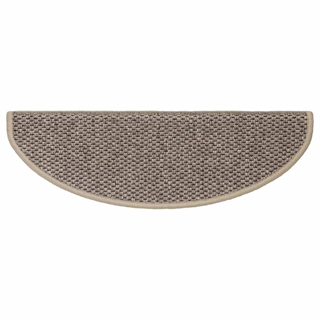 selvklæbende trappemåtter 15 stk. 65x21x4 cm sisal-look beige