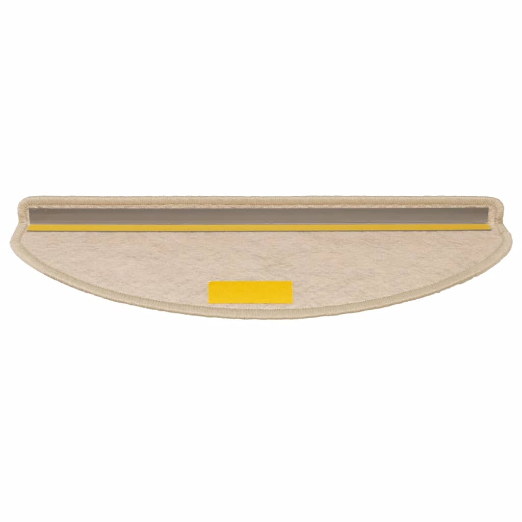 selvklæbende trappemåtter 15stk. 65x21x4cm sisal-look sandfarve