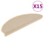 selvklæbende trappemåtter 15 stk. 65x21x4 cm sisal-look creme