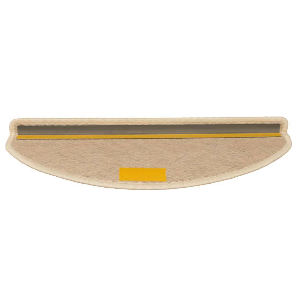 selvklæbende trappemåtter 15 stk. 65x21x4 cm sisal-look creme