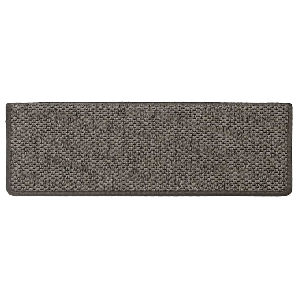selvklæbende trappemåtter 15stk. 65x21x4cm sisal-look grå beige