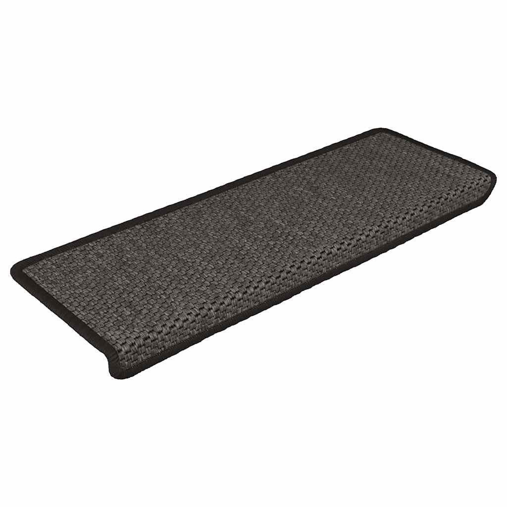 selvklæbende trappemåtter 15 stk. 65x21x4cm sisal-look antracit
