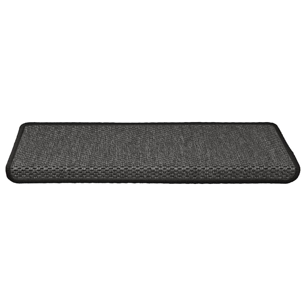 selvklæbende trappemåtter 15 stk. 65x21x4cm sisal-look antracit