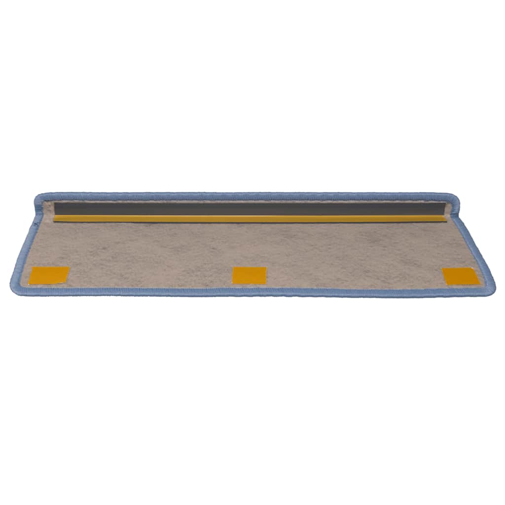 selvklæbende trappemåtter 15 stk. 65x21x4 cm sisal-look blå