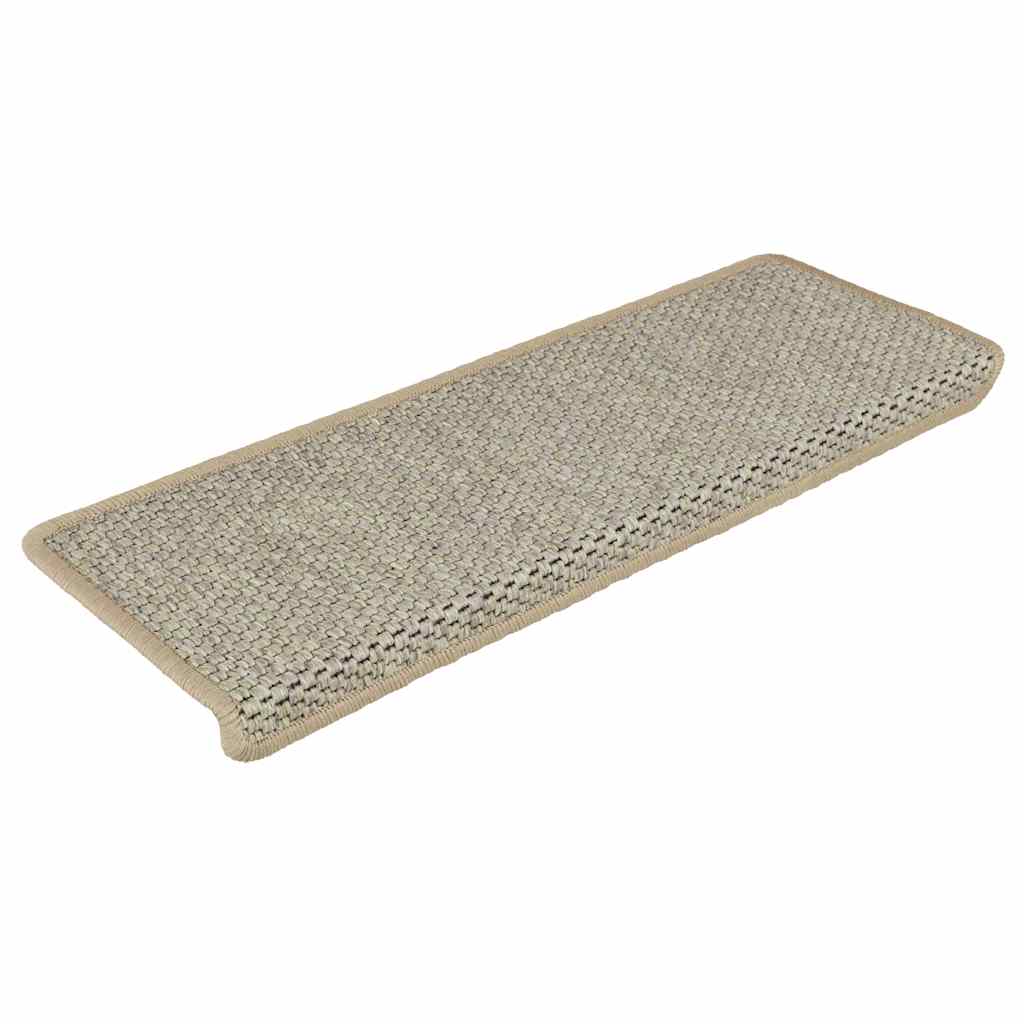 selvklæbende trappemåtter 15 stk. 65x21x4 cm sisal-look lysegrøn