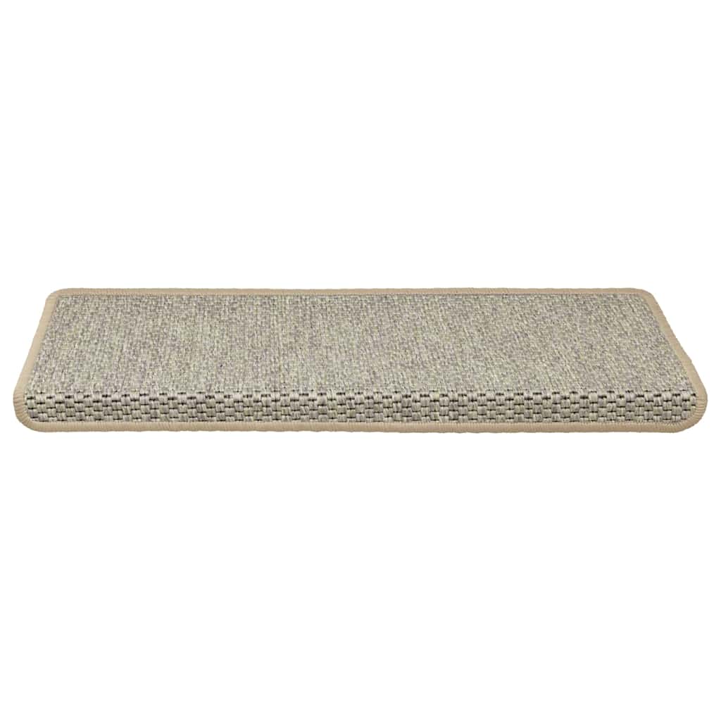 selvklæbende trappemåtter 15 stk. 65x21x4 cm sisal-look lysegrøn