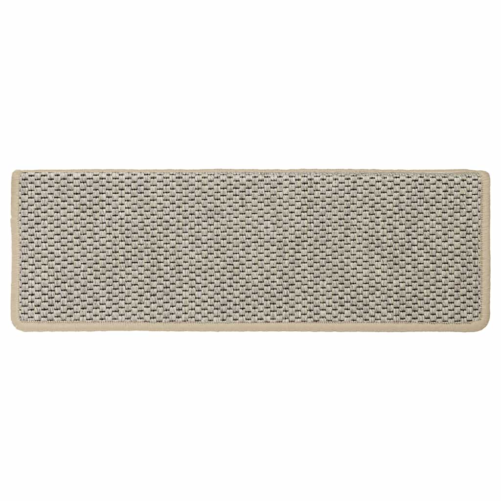 selvklæbende trappemåtter 15 stk. 65x21x4 cm sisal-look lysegrøn