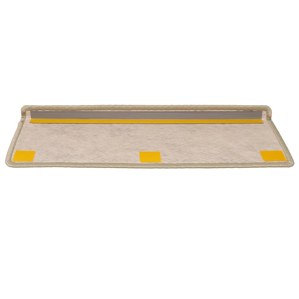 selvklæbende trappemåtter 15 stk. 65x21x4 cm sisal-look lysegrøn