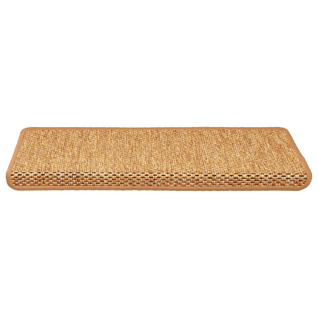 selvklæbende trappemåtter 15 stk. 65x21x4 cm sisal-look sisal