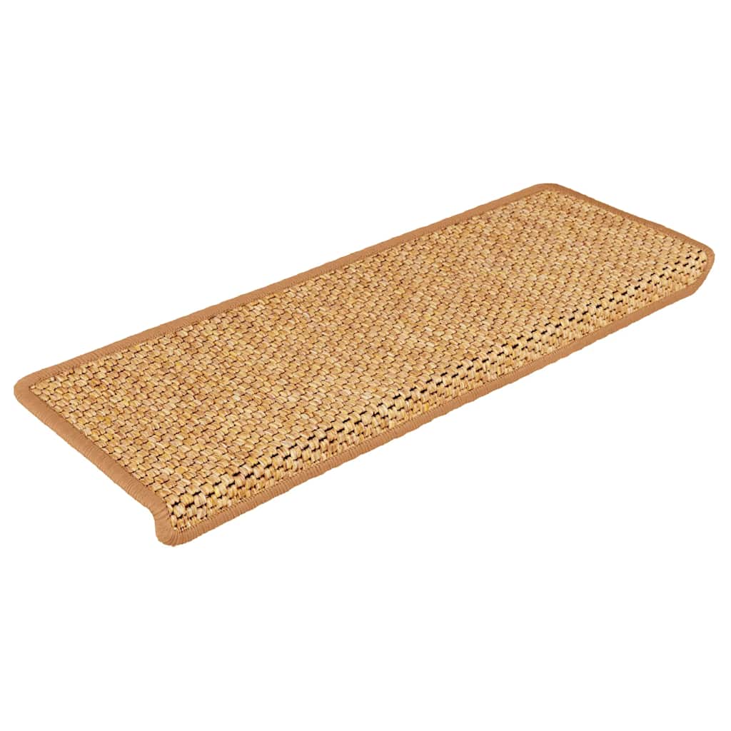 selvklæbende trappemåtter 15 stk. 65x21x4 cm sisal-look sisal