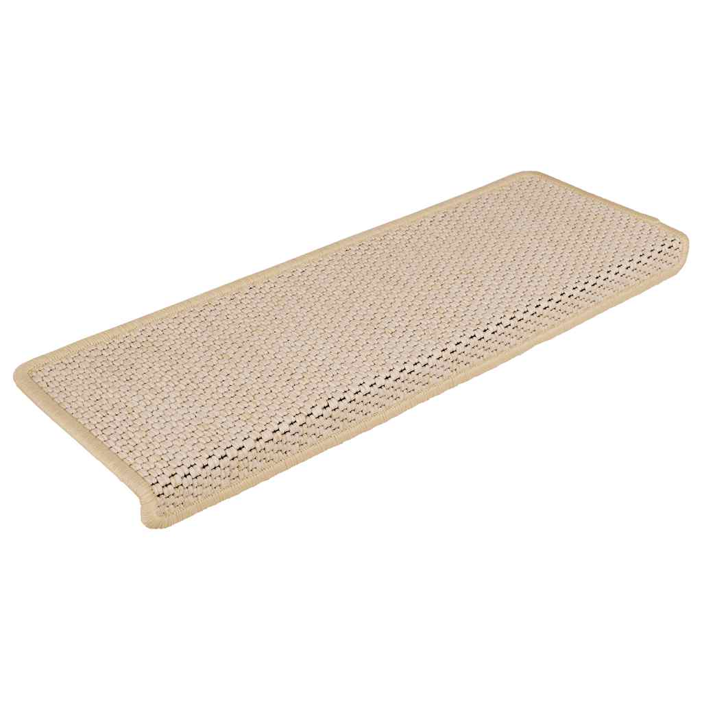 selvklæbende trappemåtter 15 stk. 65x21x4 cm sisal-look Berber