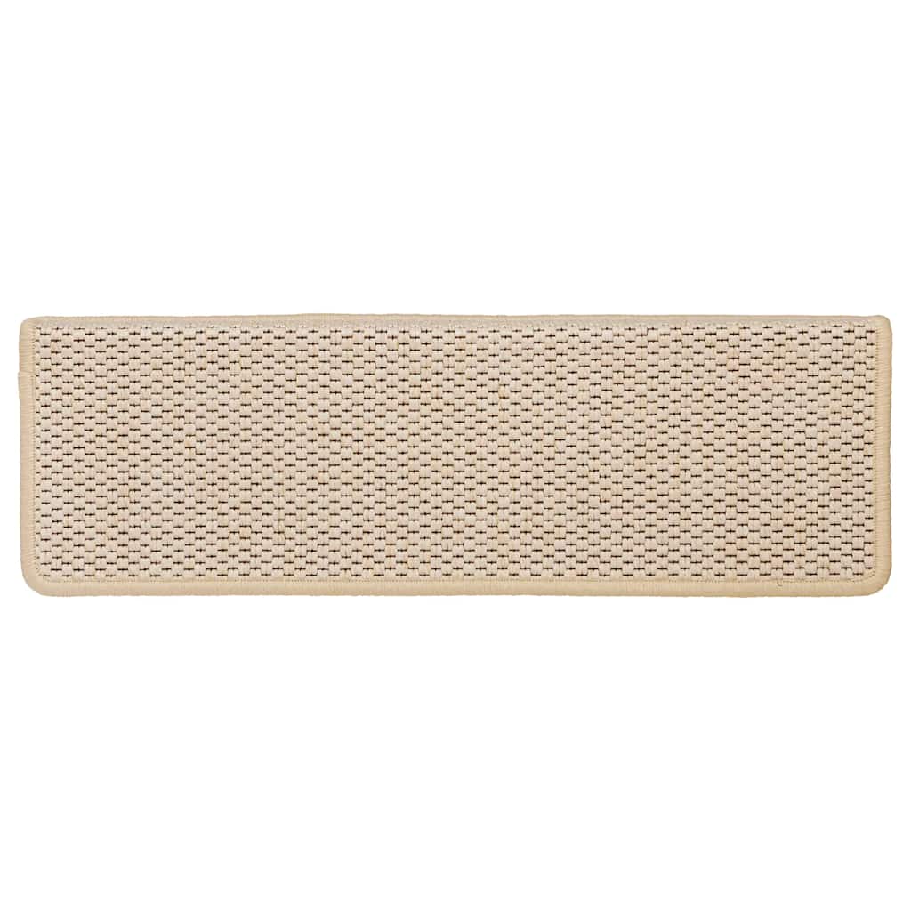 selvklæbende trappemåtter 15 stk. 65x21x4 cm sisal-look Berber