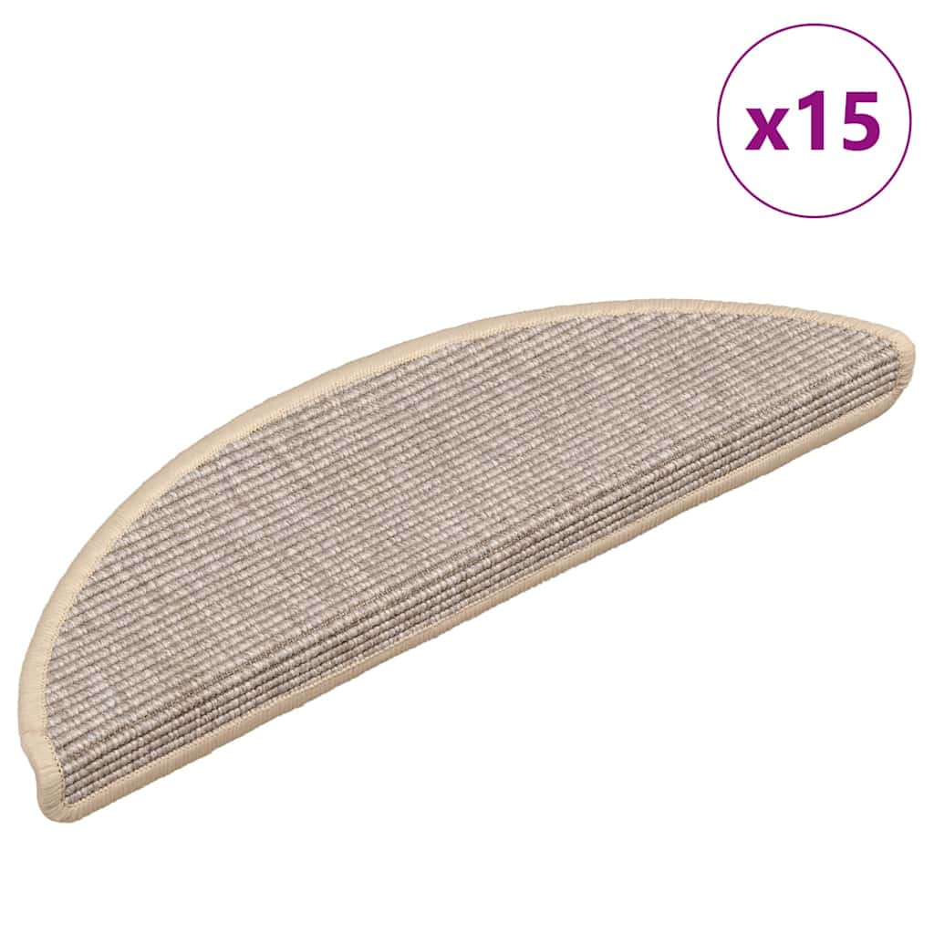 trappemåtter 15 stk. 56x17x3 cm sølv halvrund