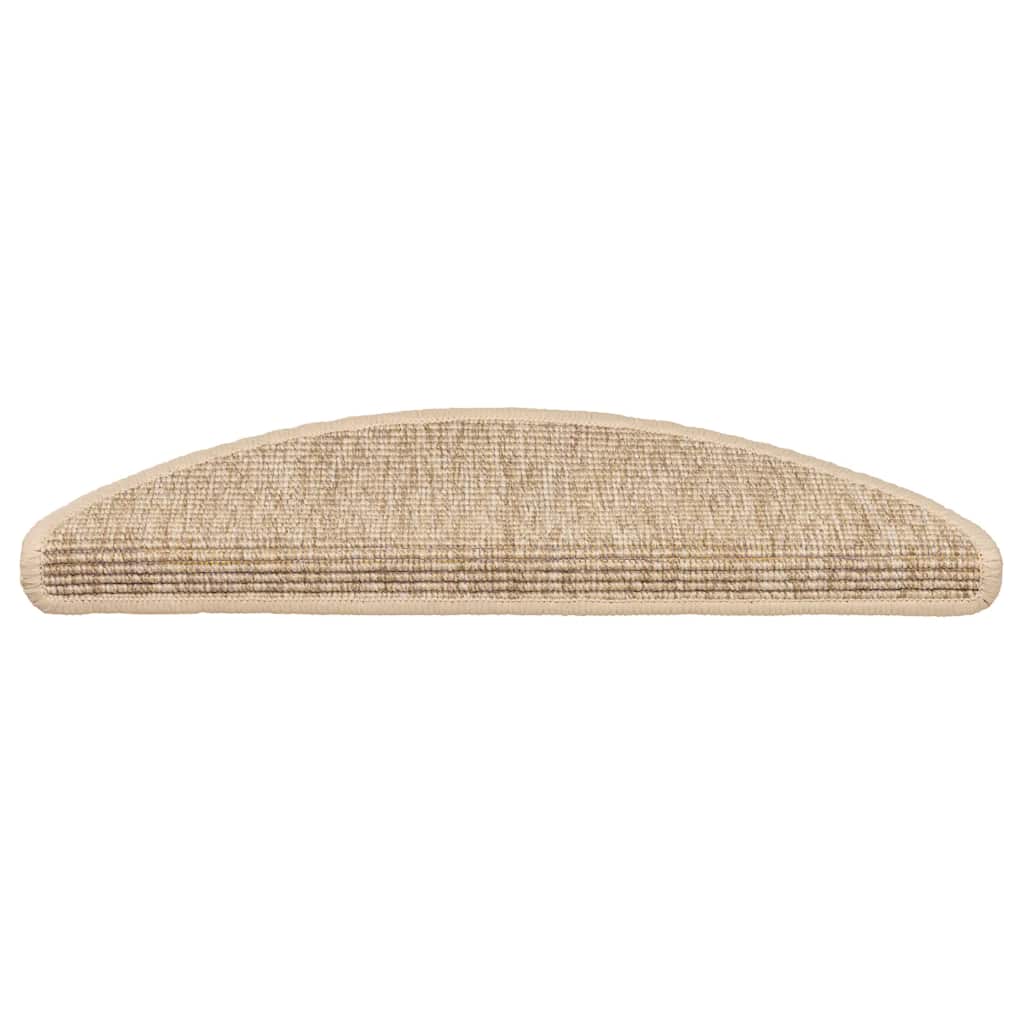 trappemåtter 15 stk. 56x17x3 cm lys beige halvrunde