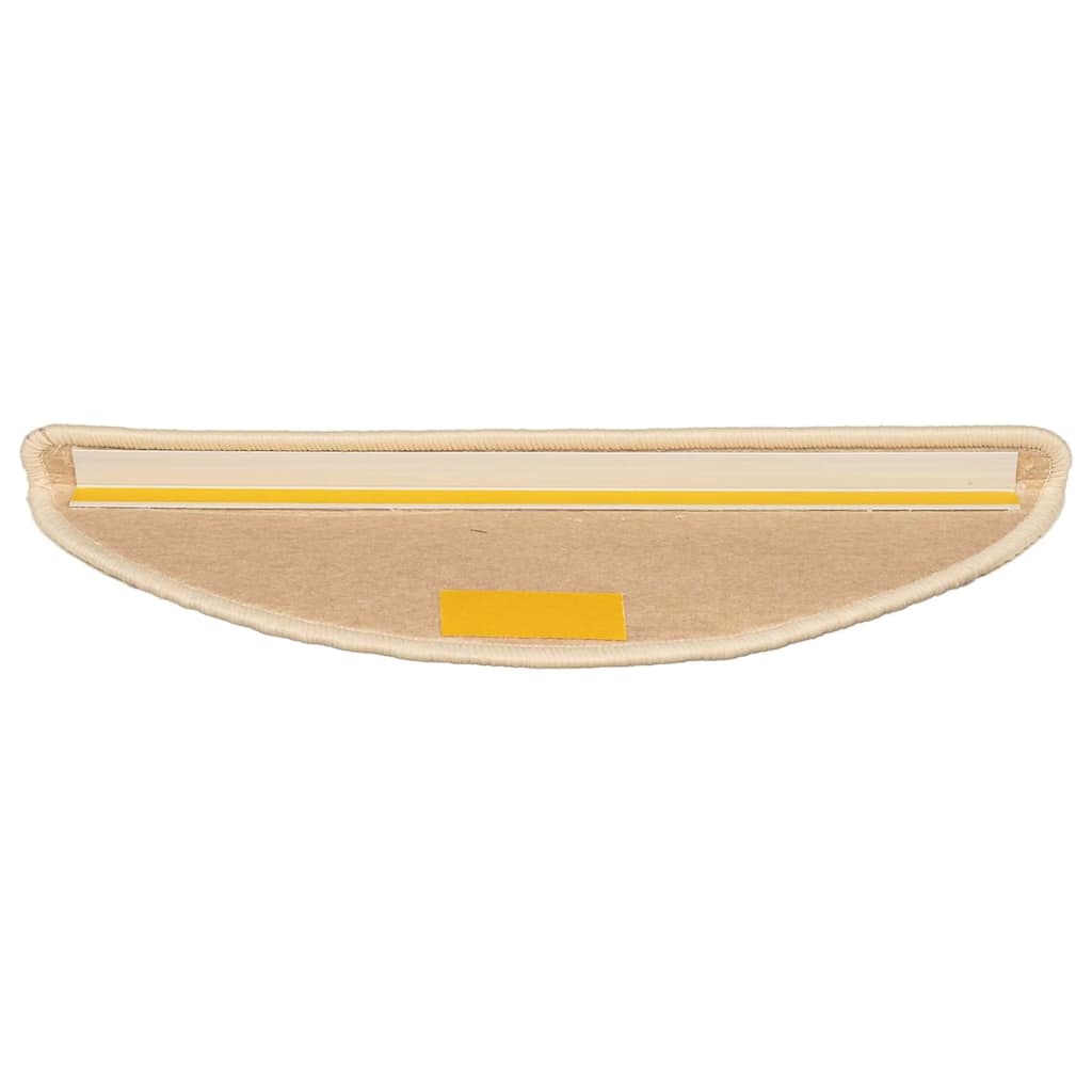 trappemåtter 15 stk. 56x17x3 cm lys beige halvrunde