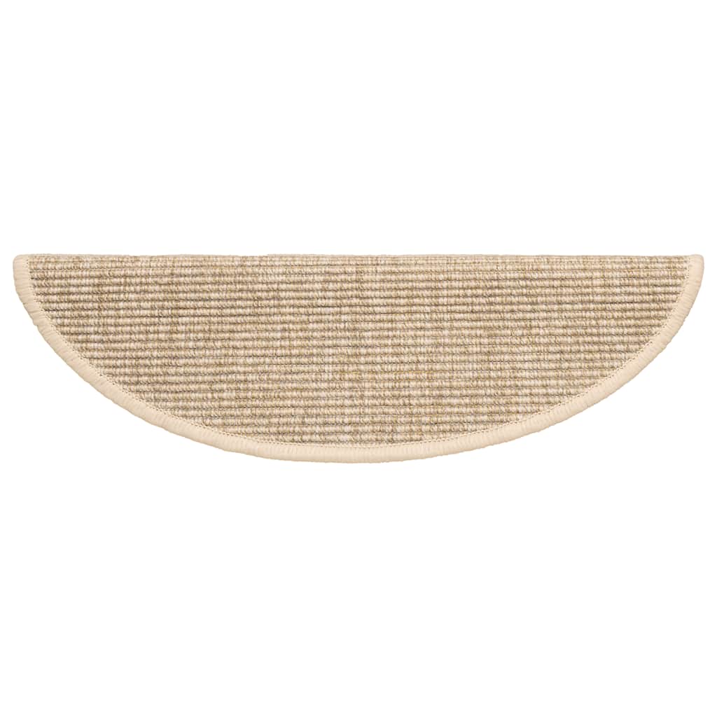 trappemåtter 15 stk. 56x17x3 cm lys beige halvrunde