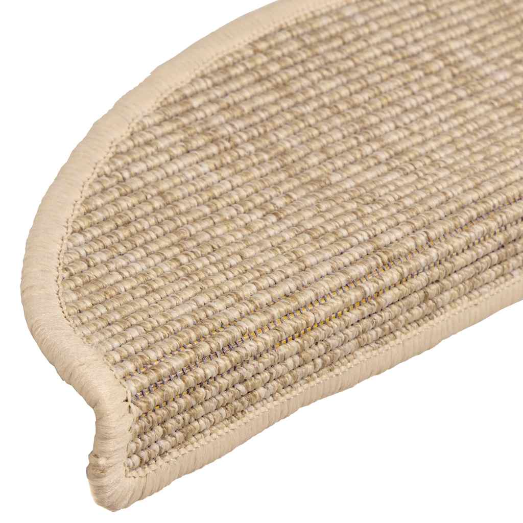 trappemåtter 15 stk. 56x17x3 cm lys beige halvrunde