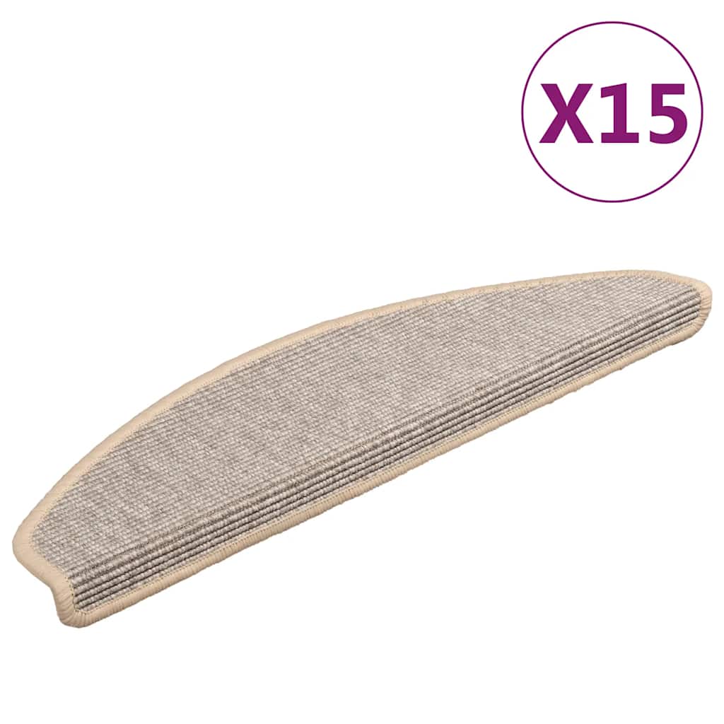 trappemåtter 15 stk. 65x21x4 cm sølv halvrund store