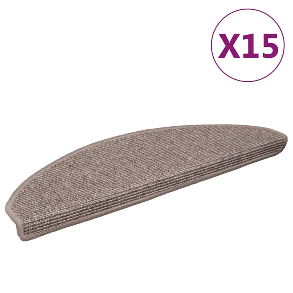 trappemåtter 15 stk. 65x21x4 cm mørkebeige halvrund store