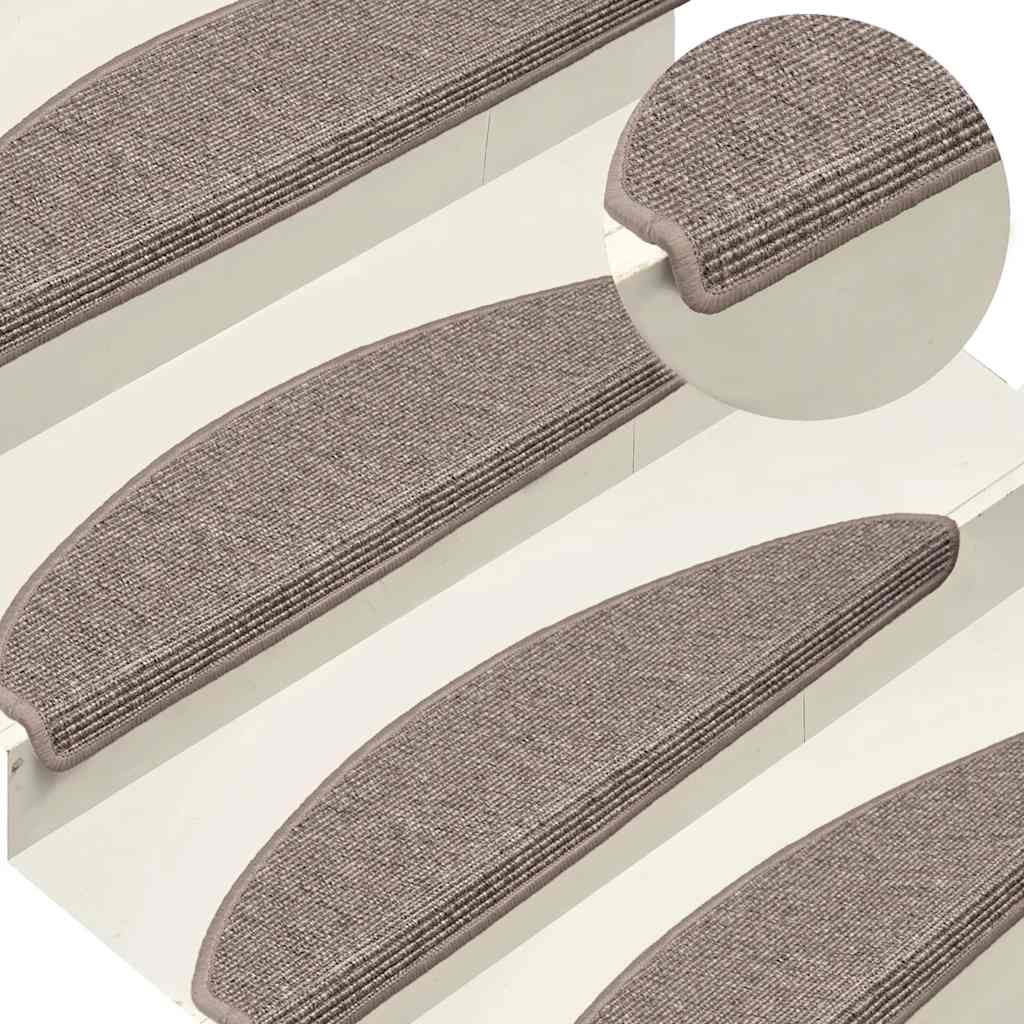 trappemåtter 15 stk. 65x21x4 cm mørkebeige halvrund store
