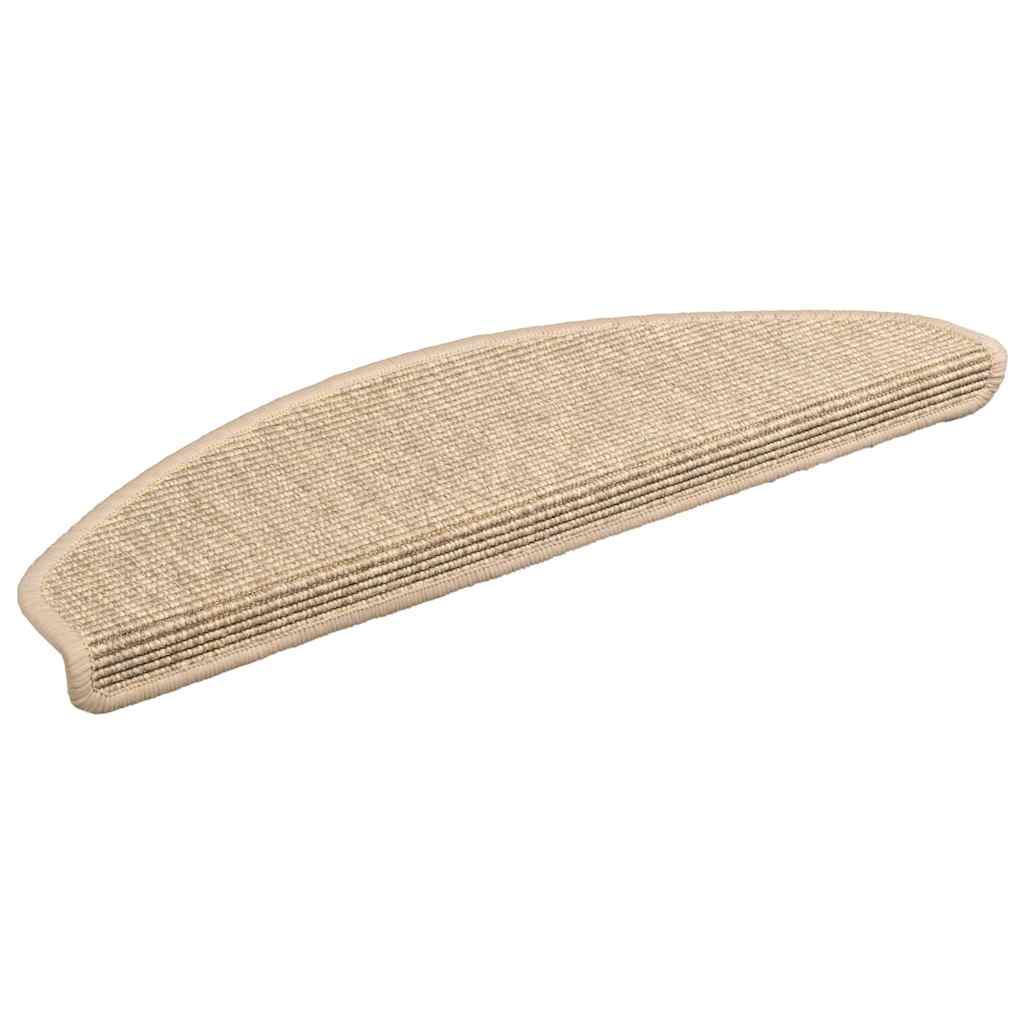 trappemåtter 15 stk. 65 x 21 x 4 cm lys beige halvrund store