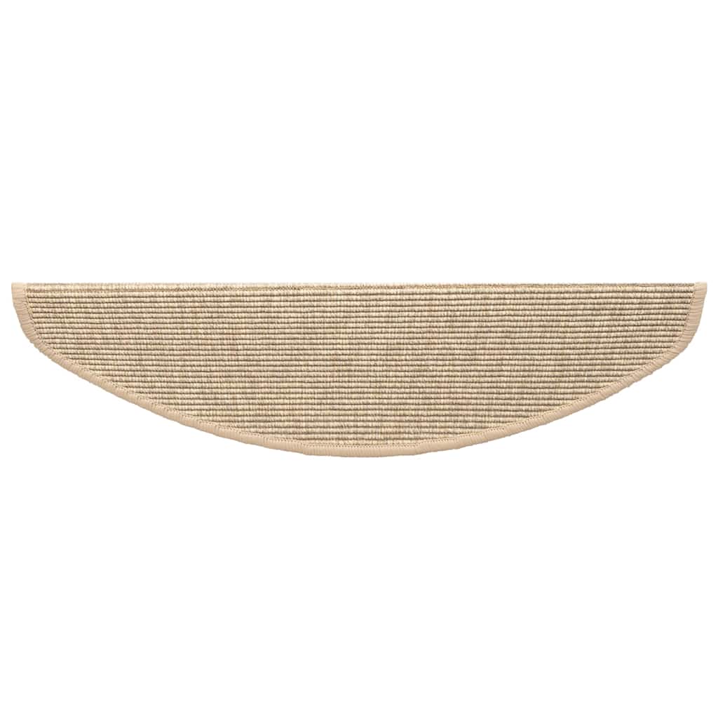 trappemåtter 15 stk. 65 x 21 x 4 cm lys beige halvrund store