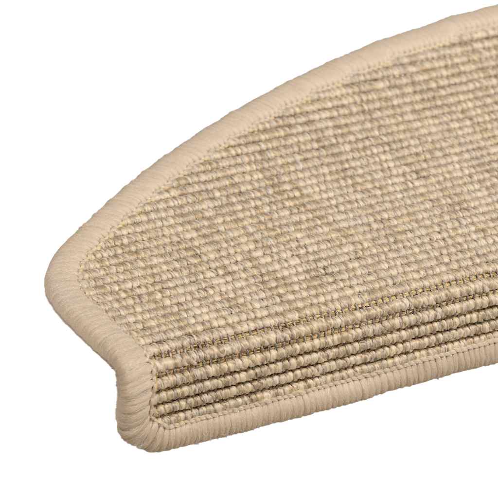 trappemåtter 15 stk. 65 x 21 x 4 cm lys beige halvrund store