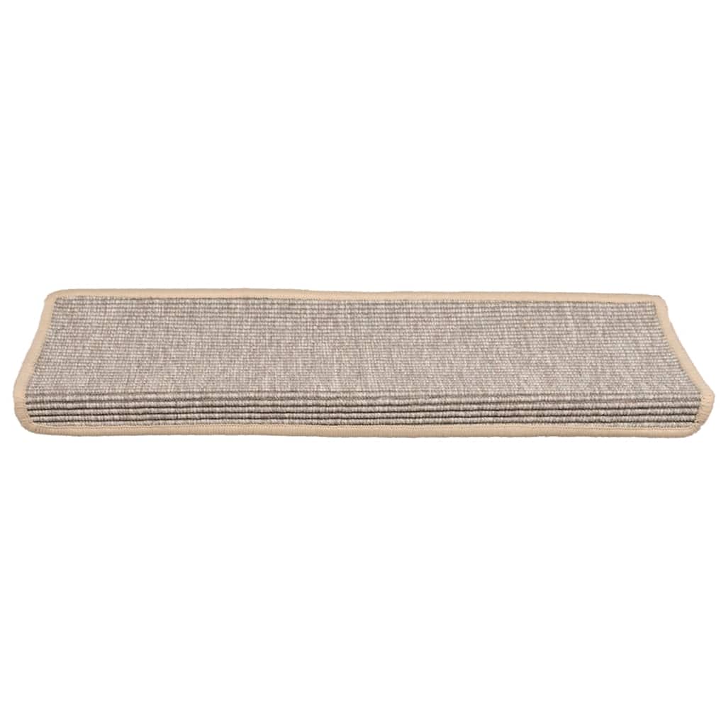 trappemåtter 15 stk. 65x21x4 cm sølv rektangulær kant