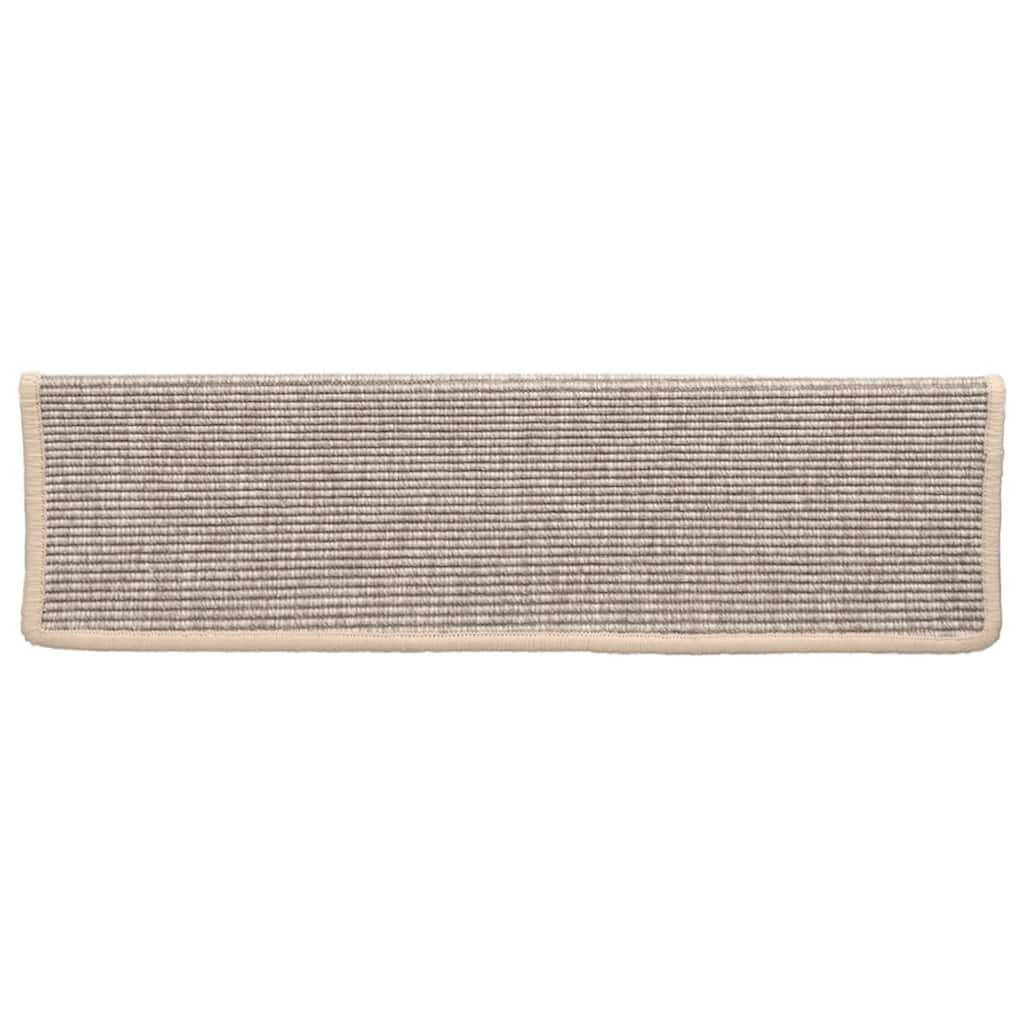 trappemåtter 15 stk. 65x21x4 cm sølv rektangulær kant