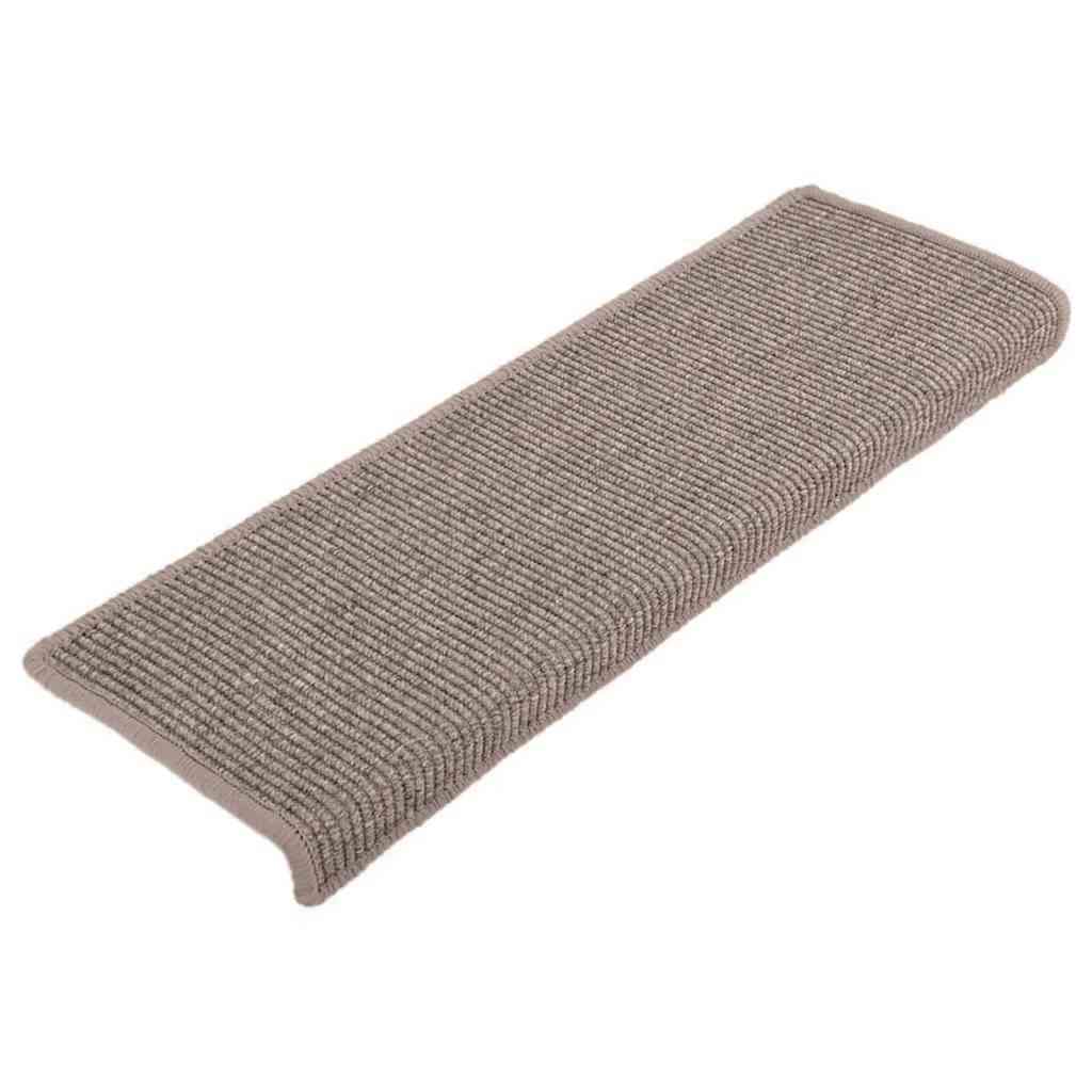 trappemåtter 15 stk. 65x21x4 cm mørkebeige rektangulær kant