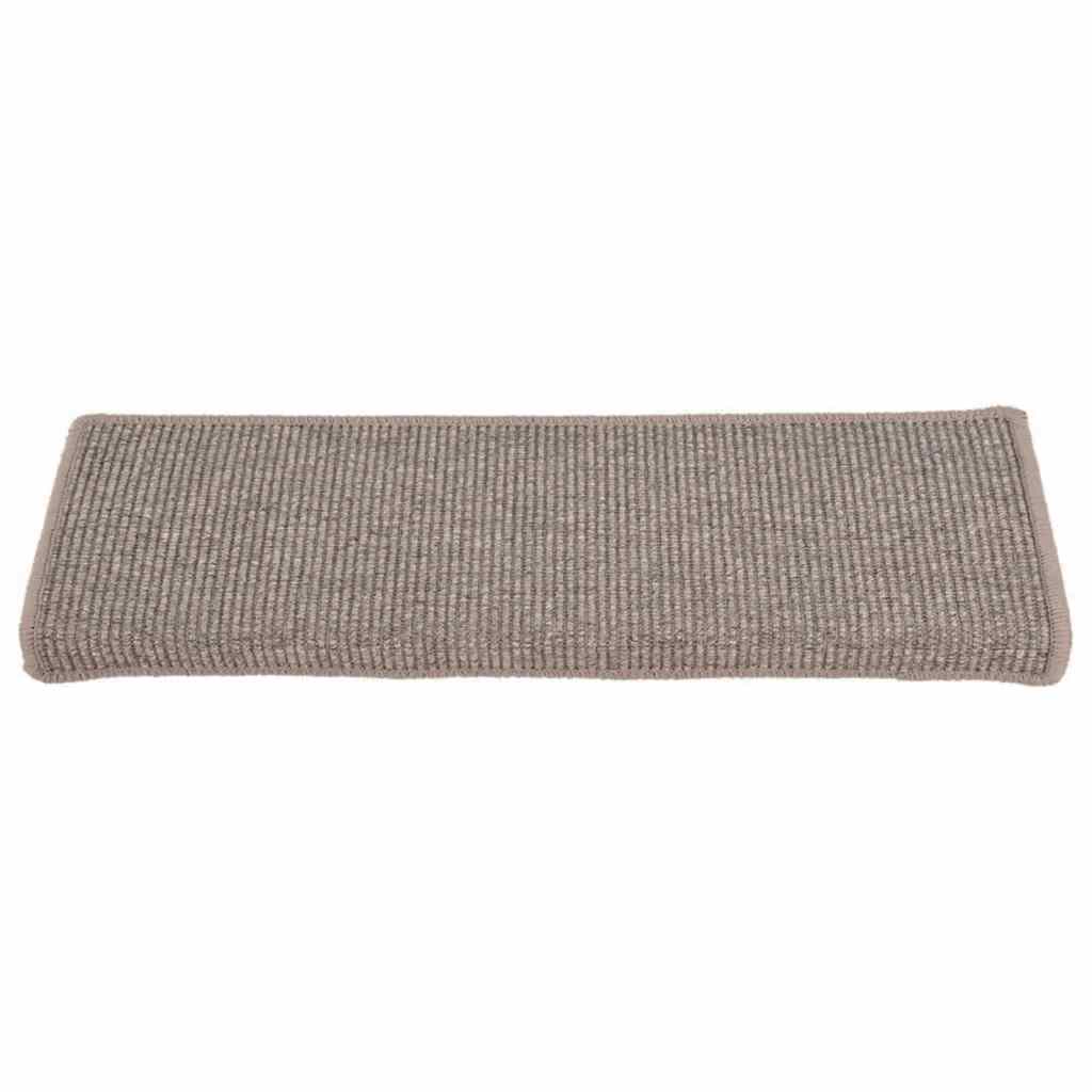 trappemåtter 15 stk. 65x21x4 cm mørkebeige rektangulær kant
