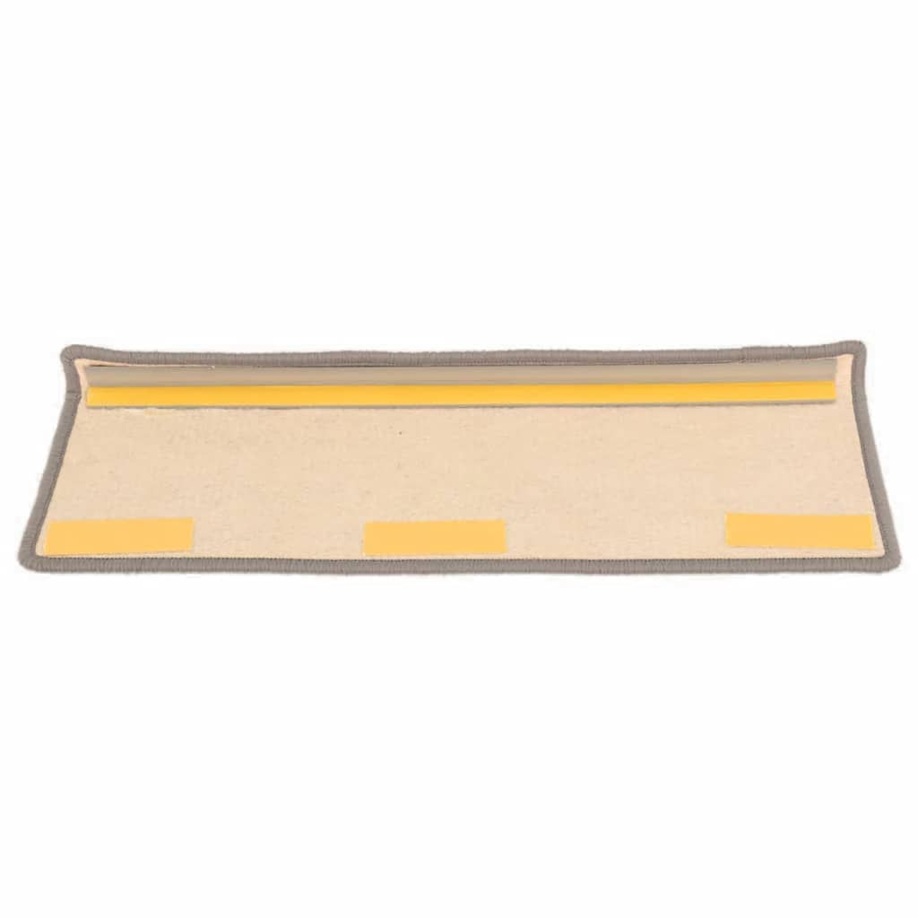 trappemåtter 15 stk. 65x21x4 cm mørkebeige rektangulær kant